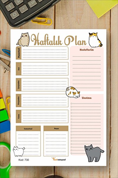 Tieni Бележник | Седмичен планирач | 14x20cm A5 50 листа | Kd730