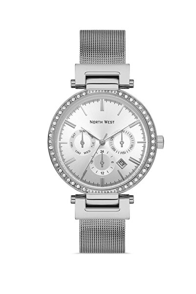 North West ÇELİK KORDON SU GEÇİRMEZ TAŞLI KADIN KOL SAATİ
