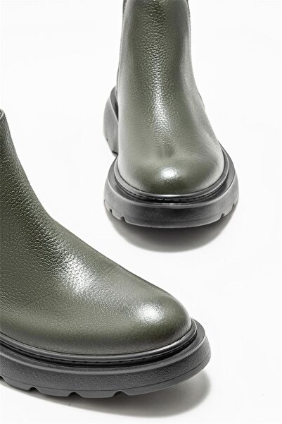 Elle Shoes Haki Deri Erkek Günlük Bot