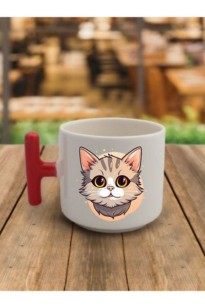 lili hediyelik Coffee Mug Cup with Cat Ceramic Mug - Ceramic Tea, Coffee Gift Cup