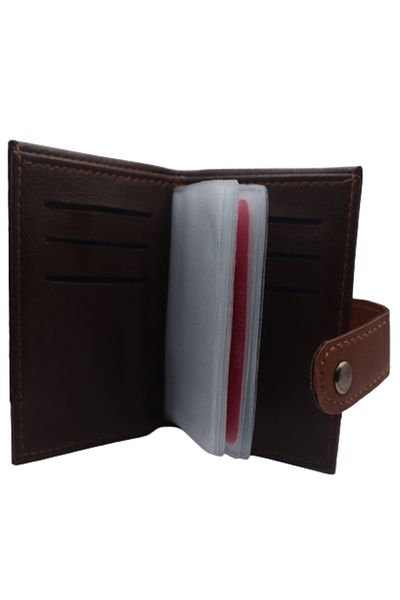 Astakos Men's Vegan Synthetic Leather Vertical Cut Sports Classic Card Holder Wallet Width 8.5x11 cm
