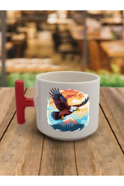 lili hediyelik Mug with Eagle Image Coffee Cup Ceramic Mug - Ceramic Tea, Coffee Gift Cup