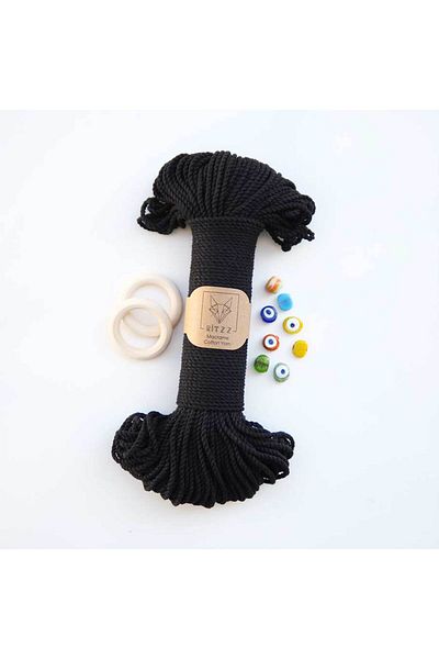Ritzz 3mm // 2 Twist // Βαμβακερό σχοινί / ΜΑΥΡΟ