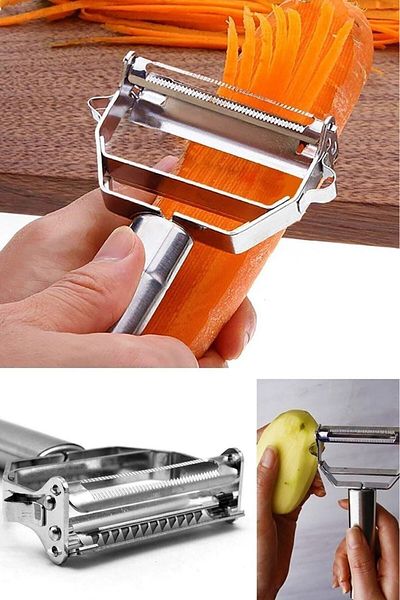 TRUSTMODA Large Size Practical Peeler - Shaped Stainless Steel, Julienne Vegetable and Fruit Peeler