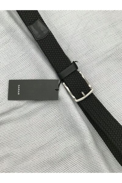 Sarar İNTERVİEW LASTİK ÖRGÜLÜ SİYAH SPOR KEMER