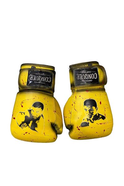 Conquer MIKE TYSON & MUHAMMED ALI CUSTOM LEATHER BOXING GLOVES MAMTS00