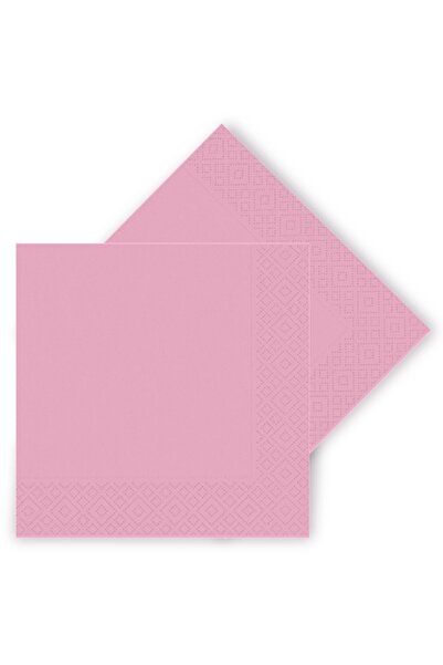 parti pera Makaron Pembe Renk Peçete 16 Adet 33x33cm Çift Katlı Klorsuz Su Bazlı