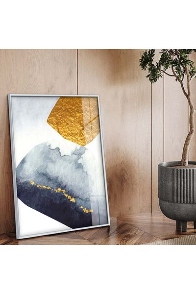 Zevahir Mobilya Dekorasyon Tema abstractă cu cadru metalic argintiu Desen modern Pictură pe sticlă irezistibilă