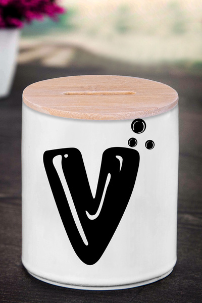 yhfoto Kasica prasica sa slovom V (KERAMIKA) - Komično V - K124