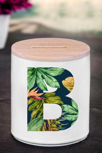 yhfoto Kasica prasica sa slovom B (KERAMIKA) - Zelena priroda B H177