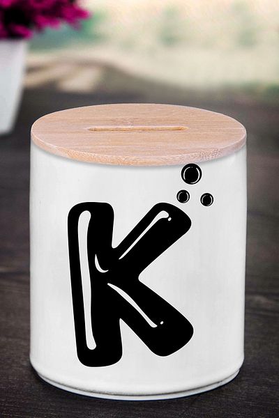 yhfoto Κουμπαράς με γράμμα K (ΚΕΡΑΜΙΚΟ) - Comic K - K114