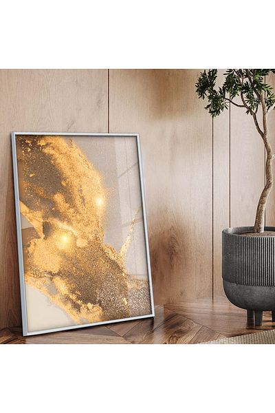Zevahir Mobilya Dekorasyon Tema abstractă cu cadru metalic argintiu Desen modern Pictură pe sticlă irezistibilă