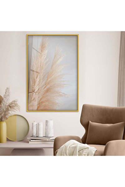 Zevahir Mobilya Dekorasyon Unbreakable Glass Table with Gold Metal Frame and ...
