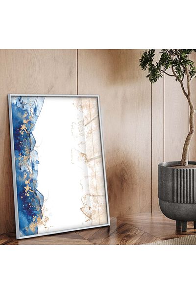 Zevahir Mobilya Dekorasyon Tema abstractă cu cadru metalic argintiu Desen modern Pictură pe sticlă irezistibilă