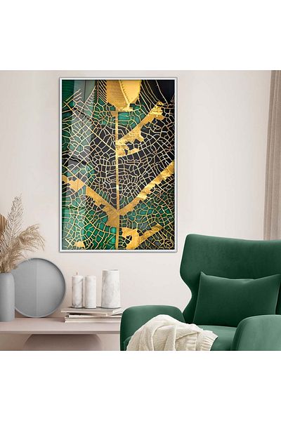Zevahir Mobilya Dekorasyon Tema abstractă cu cadru metalic argintiu Desen modern Pictură pe sticlă irezistibilă