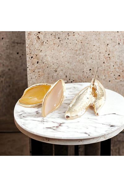 toptanhanem Modern Design Leaf-Look Steel Earrings - Bring Elegance and Elegance together
