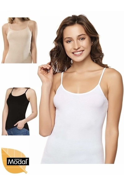 Belinay Women's 3 Pack Rope Strap Modal Soft Fabric Quality Undershirt