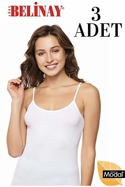 Belinay Women's 3-Pack Black String Strap Modal Soft Fabric Quality Tank Top