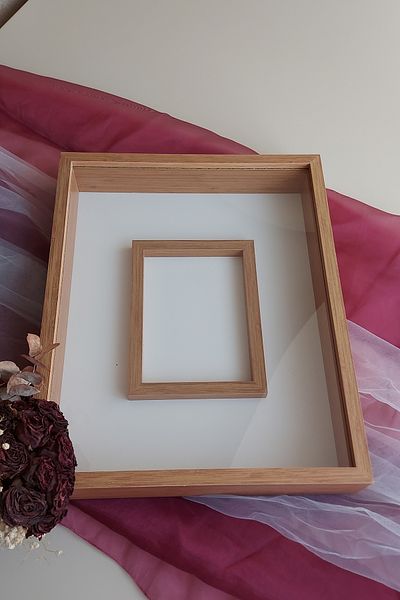 Verda Çerçeve Рамка за спомени с бамбукова роза 40x50 см! Рамка със фото секция без LED! Рамка за спомени от роза