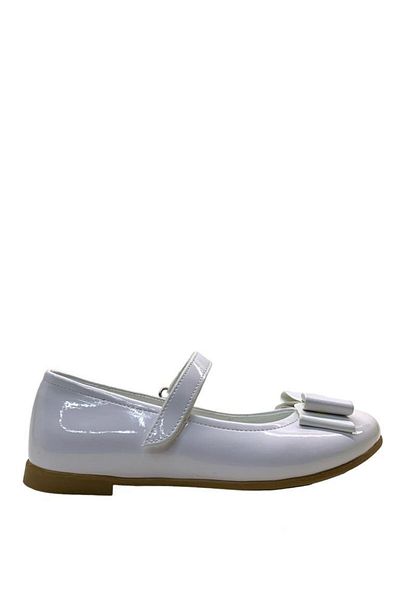 Tuğba Ortopedi 2117 Orthopedic Girl's White Patent Leather Ballerinas