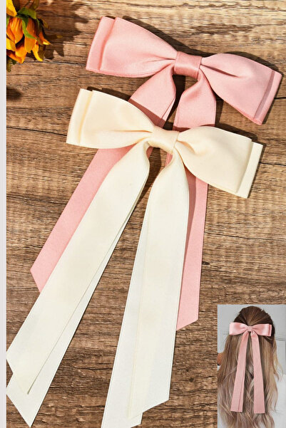 Diloshtrend Design Pembe Fiyonk Model Otomat Klips Toka 1 Adet Çift Fiyonklu ...