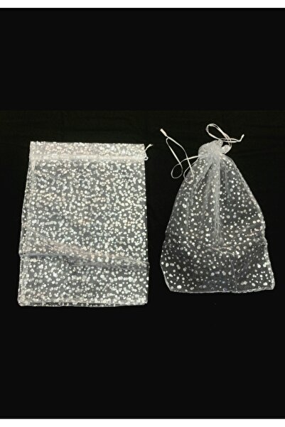 yörük tuhafiye Tül Kese ,Gümüş Puanlı (50 Adet ) (24X34 CM) Çeyiz , Dügün Havlu Boy. Hediyelik, Bohça Boy