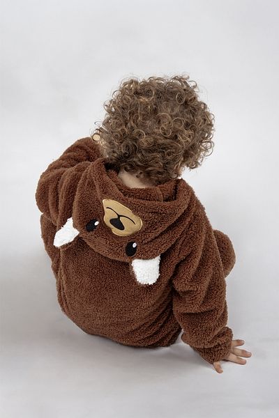 Mariva home Welsoft Teddy Bear Plush Unisex Zippered Winter Baby Sleeping Bag Children's Overalls Children's Costume