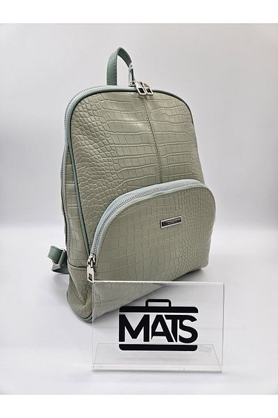 DSN Faux Leather Women's Backpack 6180 Crocodile Green