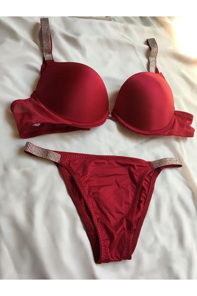 BY GUZEL Supported Double Push Up Stone Bra Set