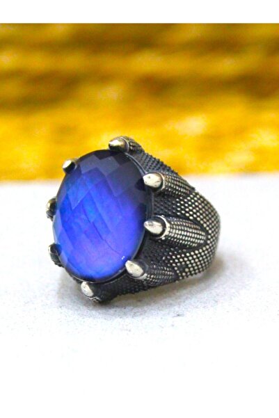 bymissmücevherat 925 Ayar Gümüş His Taşı Erkek Yüzük | Duygulara Göre Renk De...