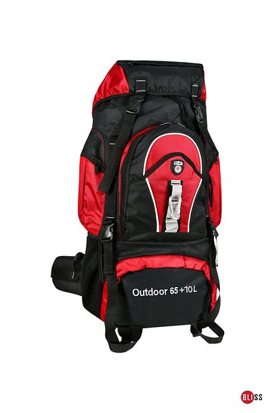 Bliss Professional Red 65+10 Liter Water Resistant Mountaineer & Camping Bag with Back Support