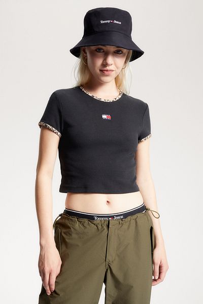 Tommy Jeans Crew Neck Black Women's T-Shirt DW0DW16506BDS
