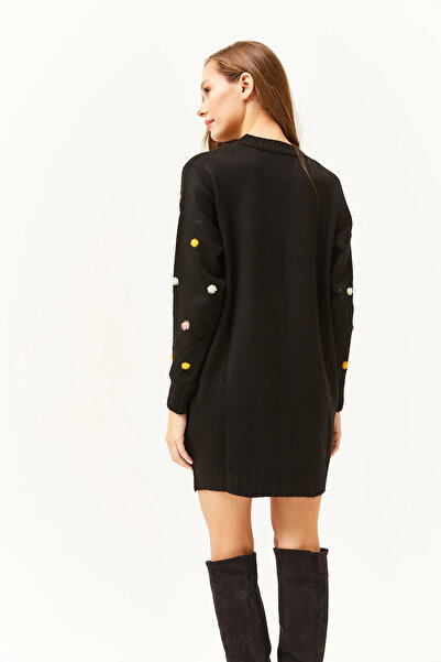 Olalook Γυναικείο τουνίκ φόρεμα με μαλακή υφή σε μαύρο χρώμα ELB-19001979