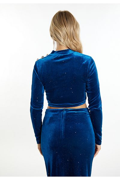 Faina Samtshirt mit Glitzer tylin
