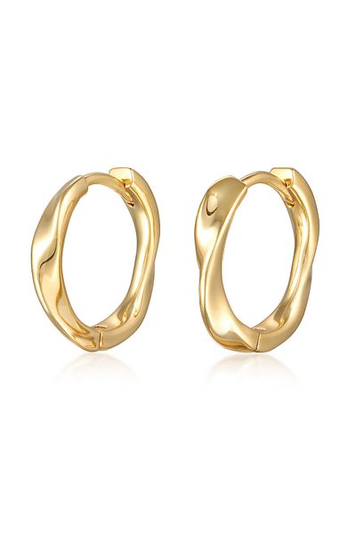 ELLI Ohrringe Scharnier Creolen Damen Twisted Look Farbe Gold