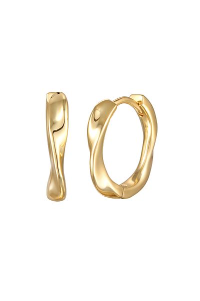 ELLI Ohrringe Scharnier Creolen Damen Twisted Look Farbe Gold