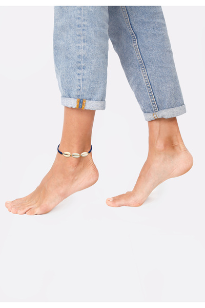 ELLI Fußschmuck Kauri Muschel Ozean Maritim Nylon 925 Silber