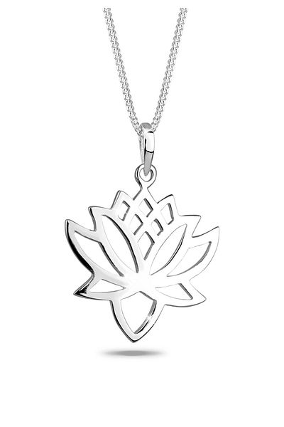 ELLI Halskette Lotusblüte Talisman 925 Sterling Silber