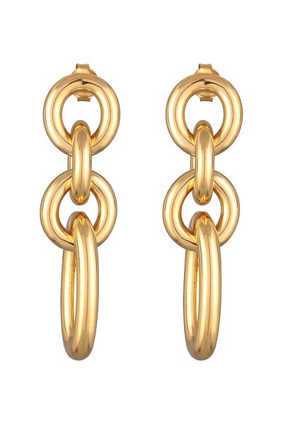 ELLI Ohrringe Ohrstecker Hänger Damen Runde Glieder Frabe Gold