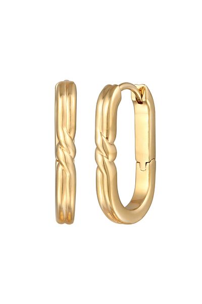 ELLI Ohrringe Creolen Damen Klappcreolen Oval Farbe Gold