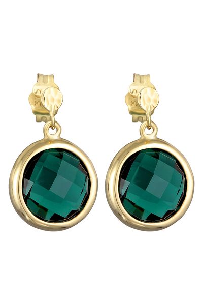 ELLI Ohrringe Quarz Green Edelstein Ohrstecker 375 Gelbgold