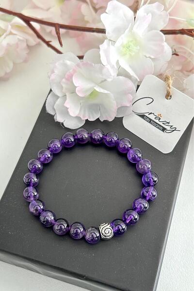 CRAZY TAKI TASARIM Amethyst Natural Stone Unisex Bracelet