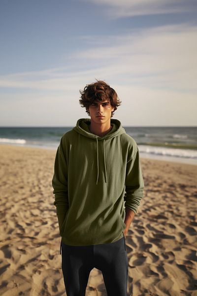 Trendyol Collection Fleece/warmes Oversize-Sweatshirt mit Kapuze - Khaki TMNAW23SW00195