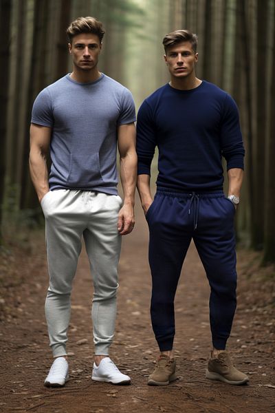 Trendyol Collection Marineblau 2er-Pack - Jogginghose mit normalem Schnitt und Gummibein TMNAW22EA0279