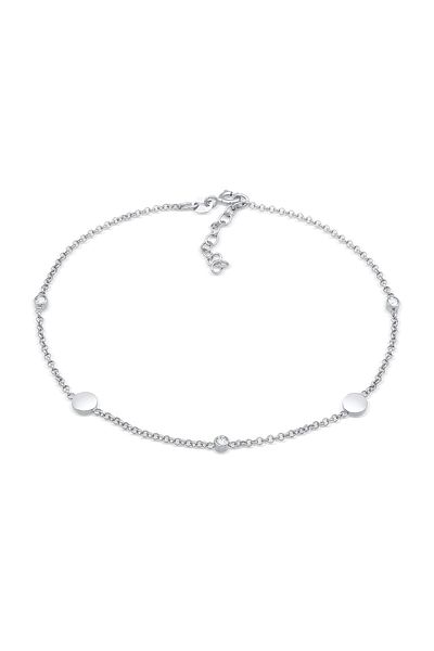 ELLI Fußschmuck Kristalle Plättchen Basic 925 Silber