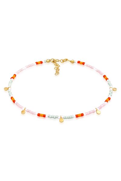 ELLI Fußschmuck Plättchen Glas Boncuk Bunt 925 Gümüş