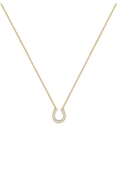 ELLI Damen-Halskette – Hufeisen-Anhänger, Talisman, Glück, 925er Sterlingsilber mit Zirkonium-Kristallen