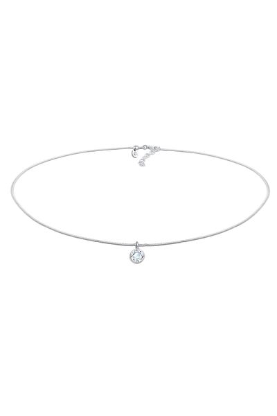 ELLI Halskette Choker Basic Stein Kristall 925 Silber
