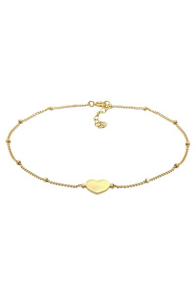 ELLI Fußschmuck Herzchen Kugelkette Verspielt Sommer 925 Silber