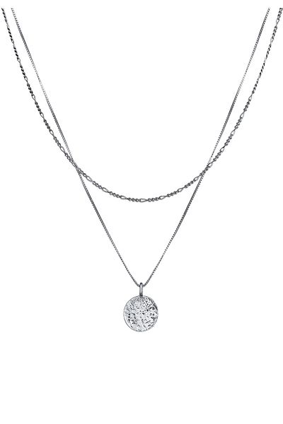 KUZZOI Halskette Herren Katman Figaro Venezianer Plättchen 925 Silber